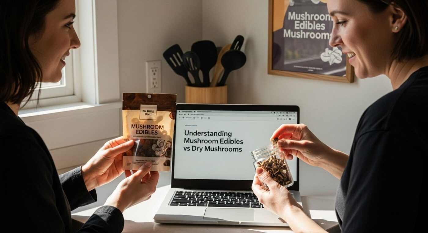 mushroom edibles vs dry mushrooms comparison