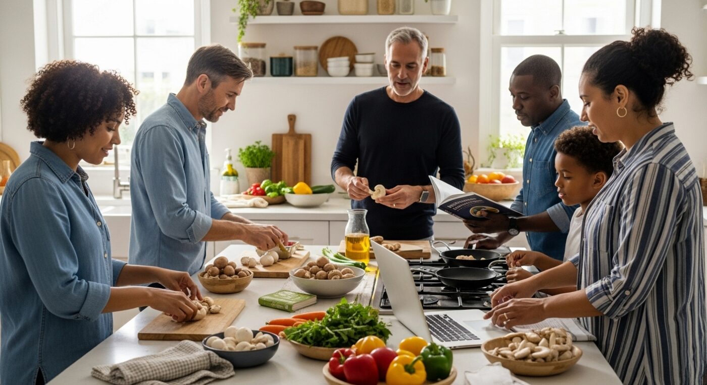 mushroom preparation, healthy cooking, nutrition tips